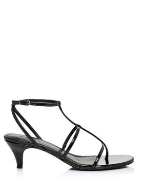 Aqua Tomas Black Patent Strappy Sandals